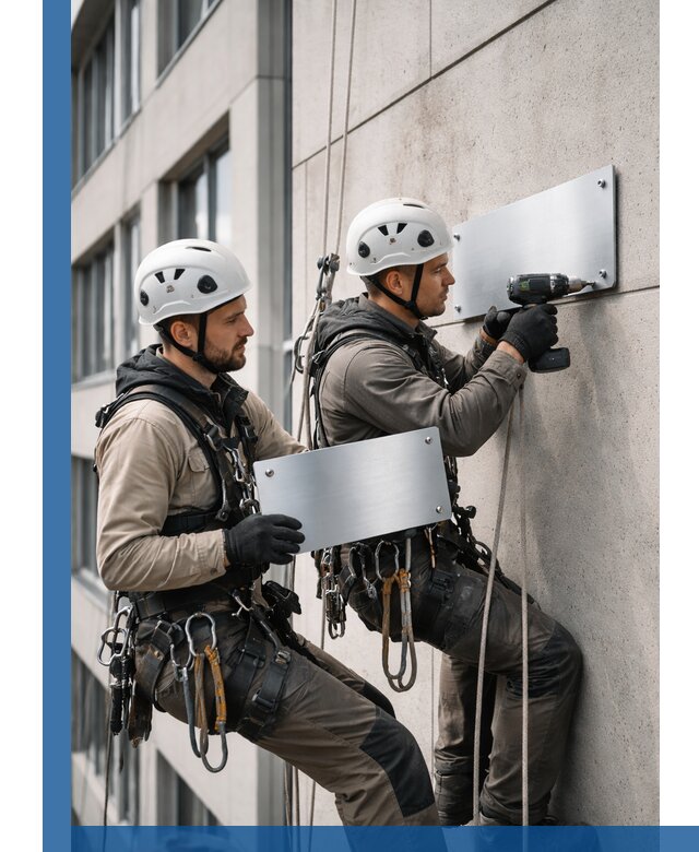 Монтаж табличек и указателей в Ейске для зданий и сооружений