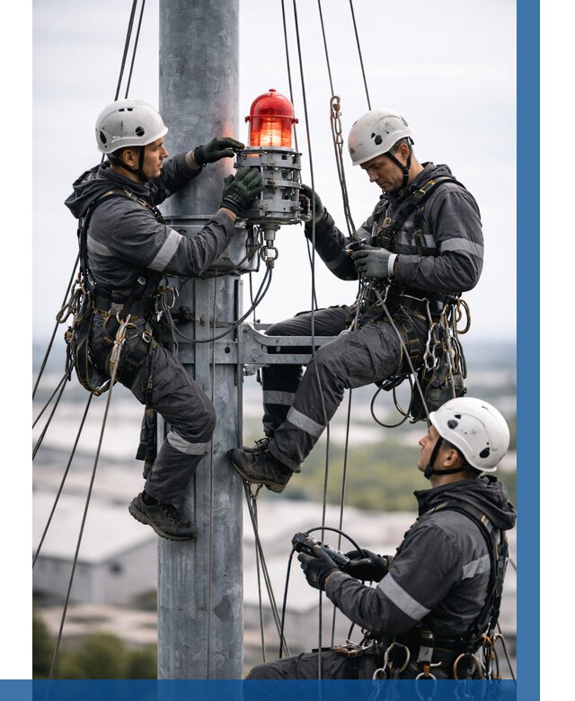 Монтаж заградительных огней в Ейске от 8760 р. | ВЫСОТНИК-Еск