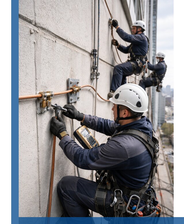 Монтаж системы заземления здания и молниезащиты в Ейске