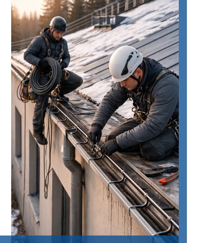 Монтаж греющего кабеля на кровле в Ейске от 464 р. | ВЫСОТНИК-Еск