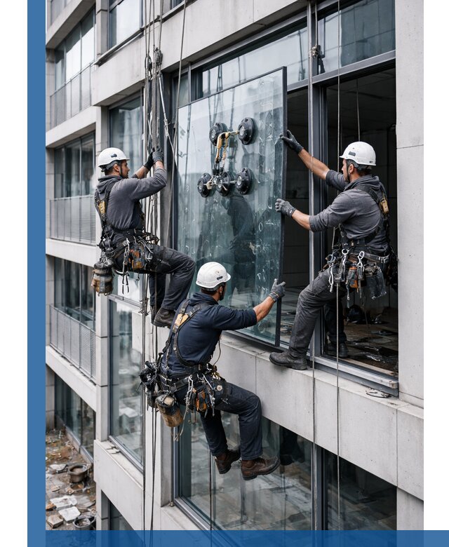 Фасадное остекление и монтаж витражей зданий в Ейске под ключ