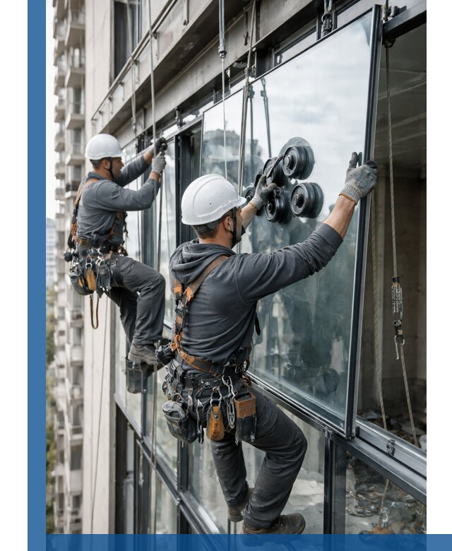 Витражное остекление фасадов и лоджий в Ейске под ключ