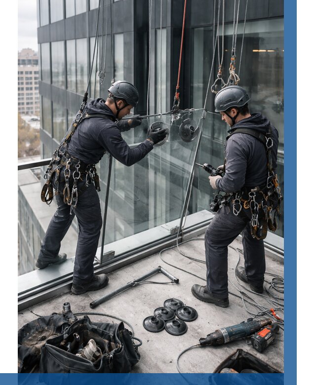 Монтаж стеклянных ограждений в Ейске от 2577 р. | ВЫСОТНИК-Еск