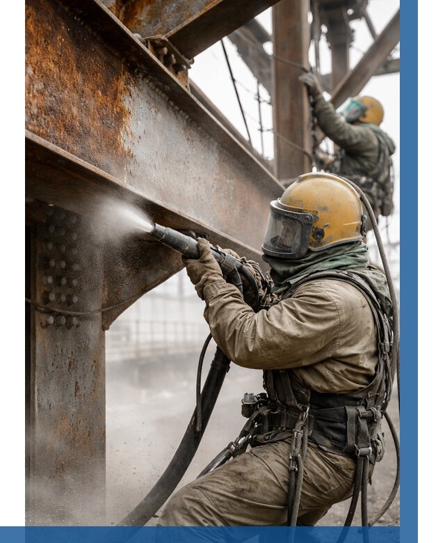 Пескоструйная очистка металлоконструкций в Ейске по 618 р.  ВЫСОТНИК-Еск