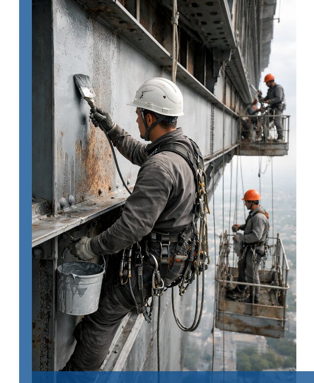 Покраска металлоконструкций на высоте в Ейске профессионально