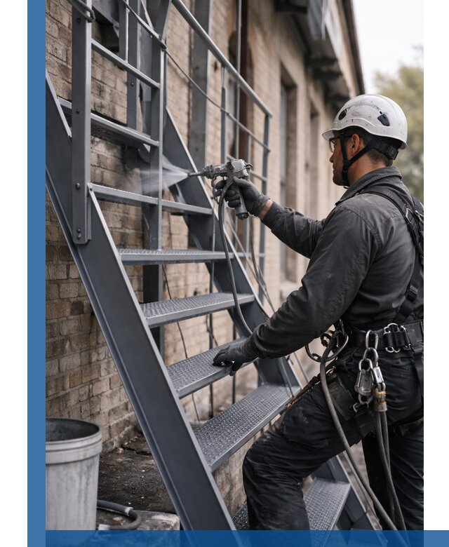 Покраска и антикоррозионная защита пожарных лестниц в Ейске