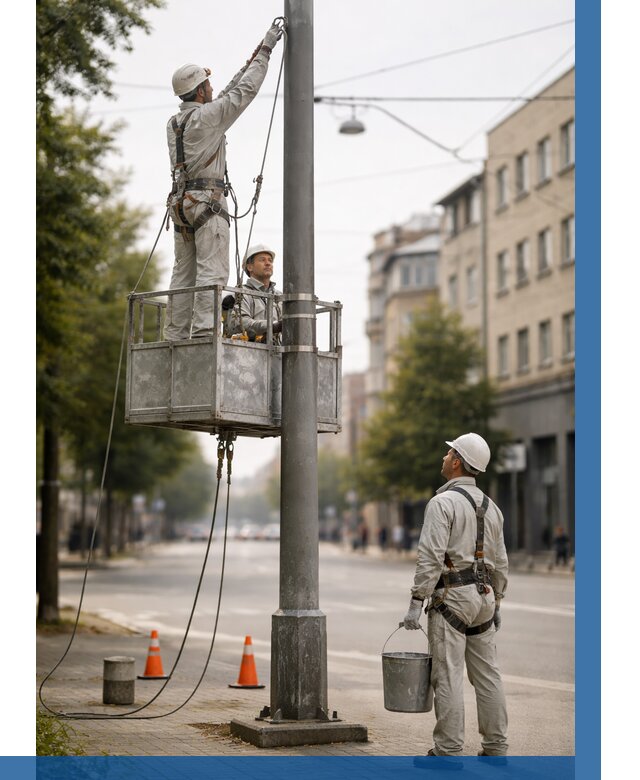 Покраска опор освещения в Ейске от 5153 р. | ВЫСОТНИК-Еск
