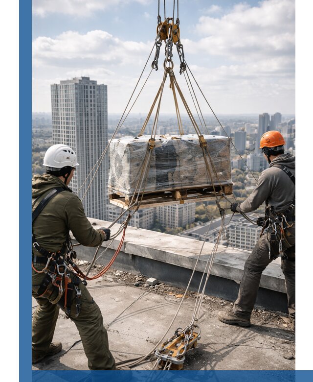 Подъем и монтаж крупногабаритных грузов на крышу в Ейске