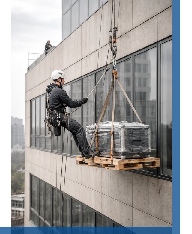 Спуск груза по фасаду в Ейске от 3607 р. | ВЫСОТНИК-Еск