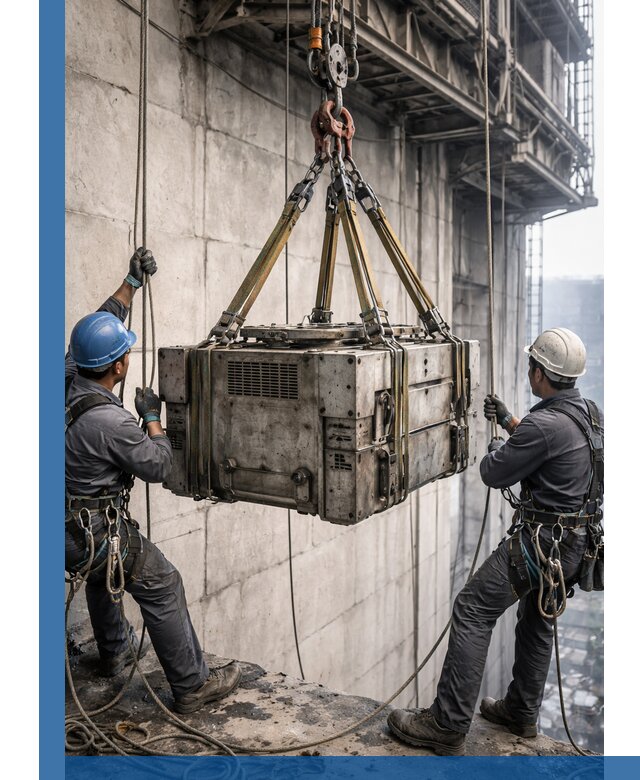 Такелажные работы на высоте, подъем и монтаж грузов в Ейске