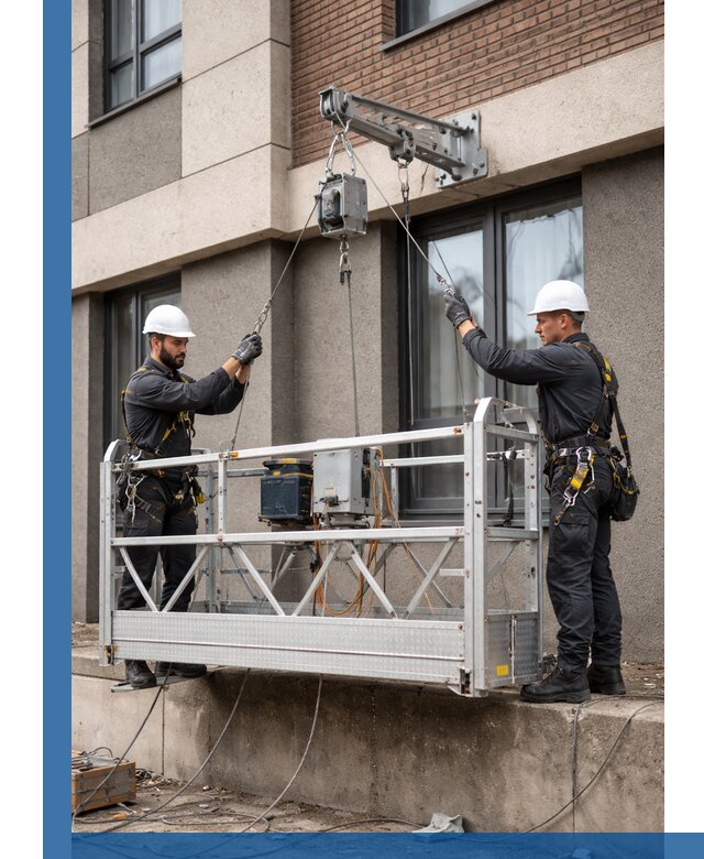 Монтаж и подъем фасадной люльки в Ейске с гарантией безопасности