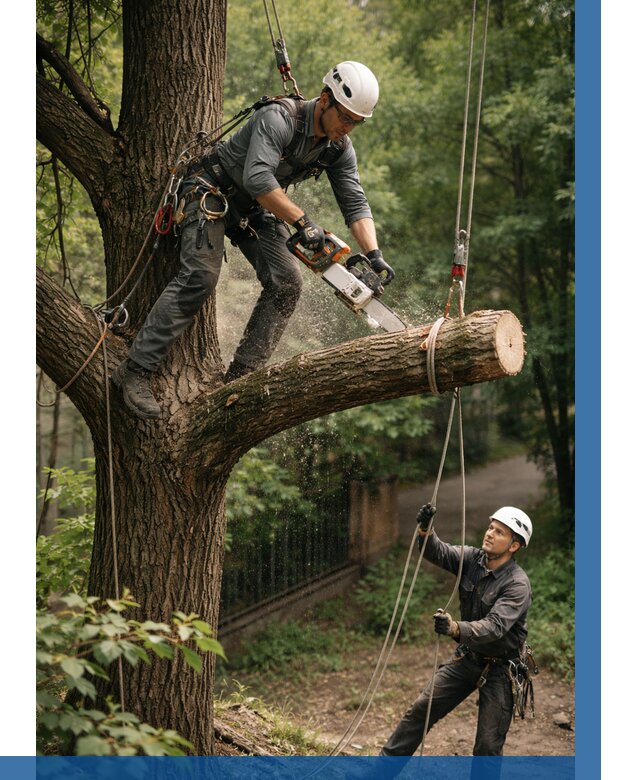 Спил деревьев альпинистами в Ейске от 8245 р. | ВЫСОТНИК-Еск
