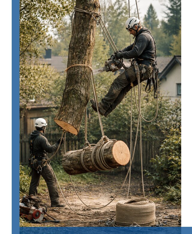Валка деревьев частями в Ейске, безопасно и аккуратно