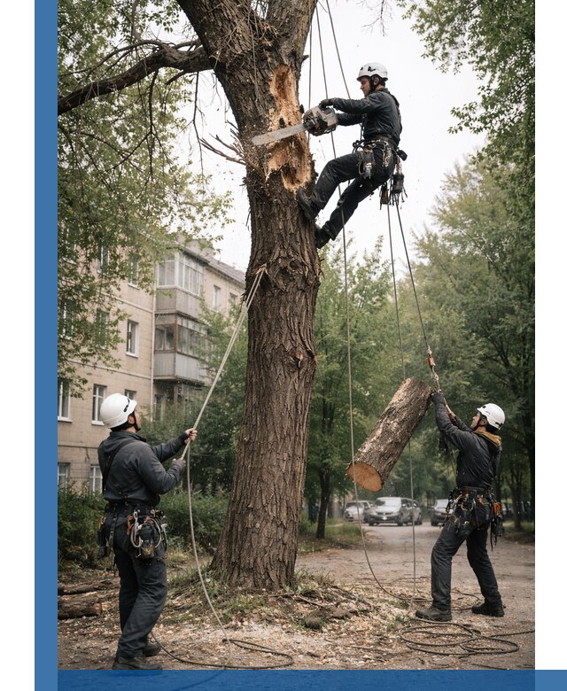 Срочное удаление аварийных деревьев в Ейске с гарантией безопасности