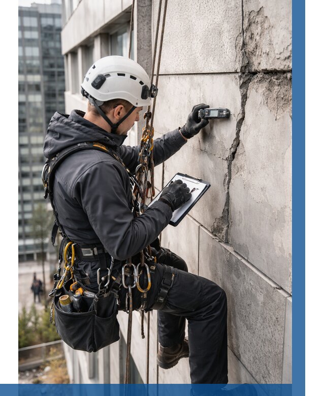 Обследование фасада альпинистами в Ейске от 124 р. | ВЫСОТНИК-Еск