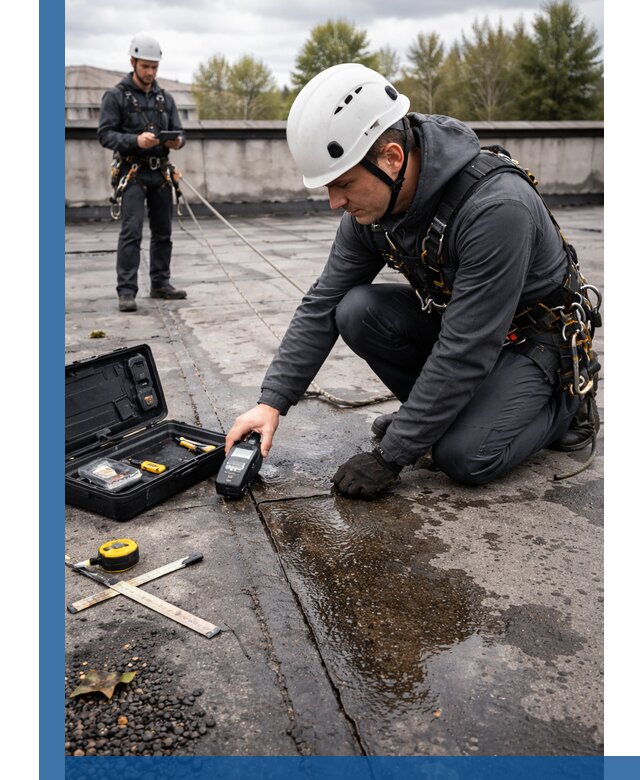 Обследование кровли на протечки и выявление дефектов в Ейске