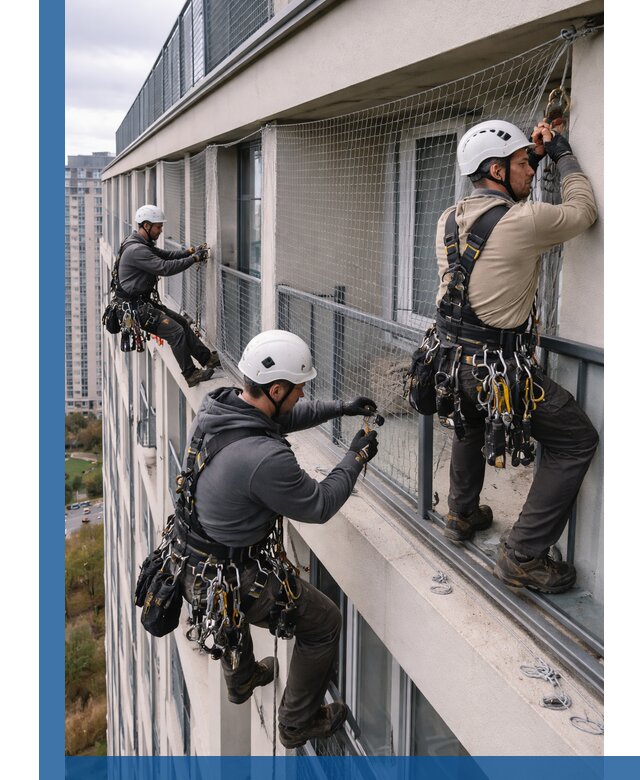 Профессиональный монтаж защитной сетки от птиц в Ейске