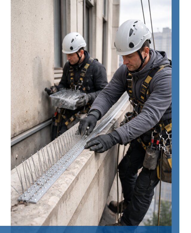 Установка шипов от птиц в Ейске от 876 р. | ВЫСОТНИК-Еск